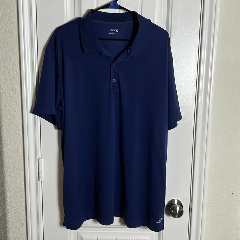 BCG Mens Coaches Polo medieval blue collard dri fit NEW WITH TAGS - Picture 1 of 7